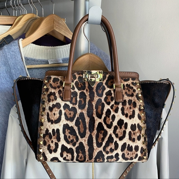 Sale⏰Gorgeous Valentino Rockstud leopard- Rare 3in1 wear - Picture 2 of 16
